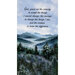 A blue panel featuring mountains and trees underneath the Serenity Prayer.