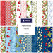 A stacked collage of summer cherry and strawberry fabrics included in the Patchwork Picnic fabric collection.