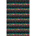 Border stripe fabric featuring butterflies, peacocks, and colorful flowers on a dark background.