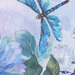 Fabric panel with florals and dragonflies with the quote 