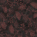 Dark fabric featuring intricate, red floral designs with swirling vines.