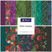 Collage of fabrics in the Wild Garden FQ Set featuring vibrant florals and peacock designs in jewel tones.