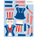 Colorful cut-out pieces for a paper Uncle Sam figure with instructions.
