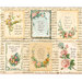 A collage of vintage-inspired cards with floral designs and handwritten text on a beige background.