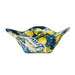A completed bowl cozy, colored in summer fabrics from the Limoncello collection, isolated on a white background.