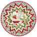 The completed Point of View Folded Star Table Topper colored in red, green, white, and light blue fabrics from the Berry Sweet collection, isolated on a white background.