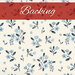 Light cream fabric with blue floral pattern labeled backing.