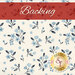 Light cream fabric with blue floral pattern labeled backing.