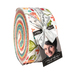 A Moda In the Garden Jelly Roll isolated on a white background.