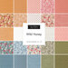 A collage of 30 fabric swatches in various patterns and colors, labeled Wild Honey by Moda.