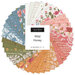 A circular arrangement of 42 colorful fabric squares labeled Wild Honey in the center.