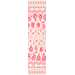 Digital mockup of a cream ombre double border stripe, showing the selvage-to-selvage paisley and floral design.