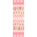 Digital mockup of a light blush pink ombre double border stripe, showing the selvage-to-selvage paisley and floral design.