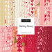 Collage of fabrics in the Darling Peony Layer Cake featuring florals and hearts.