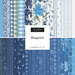 A collection of blue fabric squares with floral and patterned designs, labeled Blueprint.