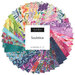 Collage of fabrics in the Soulstice Charm Pack featuring watercolor florals.