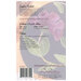 Back cover of a sewing pattern featuring floral design, materials list, and contact information.