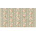 Floral wallpaper with vertical stripes in pastel colors, featuring pink roses on a soft blue background.