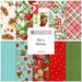 A collage of fabric designs featuring strawberries, plaid patterns, and solid colors, labeled Berry Besties.
