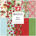 Ten fabric fat quarters featuring berry patterns, including strawberries and coordinating colors.