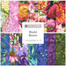 Collage of fabrics in the Blissful Blooms Fat Quarter Set featuring an assortment of large florals on mottled backgrounds.