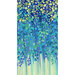 Fabric featuring cascading leaves in shades of blue and green