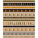 Colorful Halloween-themed ribbon patterns featuring pumpkins, witches, and stars on a black background.