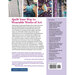 Back cover of a quilting book featuring colorful fabric patterns and design elements.