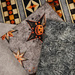 A close up on some of the folded fat quarters, demonstrating color and print details.