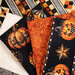 A close up on some of the folded fat quarters, demonstrating color and print details.