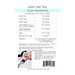 The back of the pattern with listed requirements and materials.