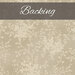 A swatch of mottled taupe fabric with sprawling white leafy vines. A darker gray banner at the top reads 