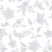 A gray-on-white fabric with a delicate tapestry floral design.