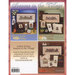 Collage featuring cross-stitch designs for Seasons in the Village with spring, summer, and autumn themes.