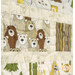 A super close up on the bear fabric patchwork 