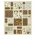A patchwork quilt in the neutral brown and tan tones from the Into the Woodlands collection, isolated on a white background.