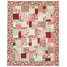 The completed Easy as ABC and 123 Quilt - Regal Rose quilt featuring a patchwork design in pink, green, and cream, isolated on a white background.