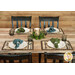 A shot of a table with four table settings using the placemats and coordinating cutlery, napkins and decor.