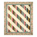 The finished 28th Floor Quilt colored in the cream, pink, teal, brown, black, and green fabrics from the Collections for a Cause: Unity collection, isolated on a white background.