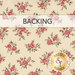 Floral fabric design featuring pink roses on a cream background, labeled Backing.