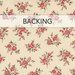 Floral fabric design featuring pink roses on a cream background, labeled Backing.