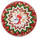 The completed Point of View Folded Star Table Topper colored in red, white, and green Christmas fabrics from the Sugar Coated collection, isolated on a white background.