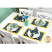 A shot of a table with four table settings using the placemats and coordinating cutlery, napkins and decor.