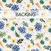 Colorful floral pattern on a light background labeled Backing.