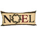 The completed pillow colored in festive A Vintage Christmas fabrics, isolated on a white background.