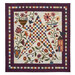 The completed Stellar Garden Quilt, colored in rich fabrics from the Flossie's Flowers collection by Henry Glass Fabrics, isolated on a white background.