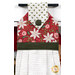 A head-on shot of the top of the towel, demonstrating fabric color and print details on the main fabrics.