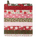 The completed Dry Ideas project, colored in red & green fabrics from the Berry & Pine collection, isolated on a white background.