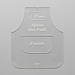 The Apron Hot Pads Acrylic Template, isolated on a gray background.