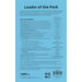 Image of a blue instructional sheet for a backpack pattern titled Leader of the Pack, listing supplies needed and features.